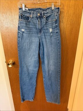 American Eagle Outfitters Women's Medium Blue High-Rise Straight Jeans